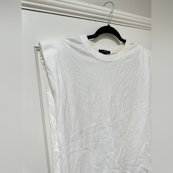 Forever 21 white padded shoulder shirt top - Picture 2 of 10